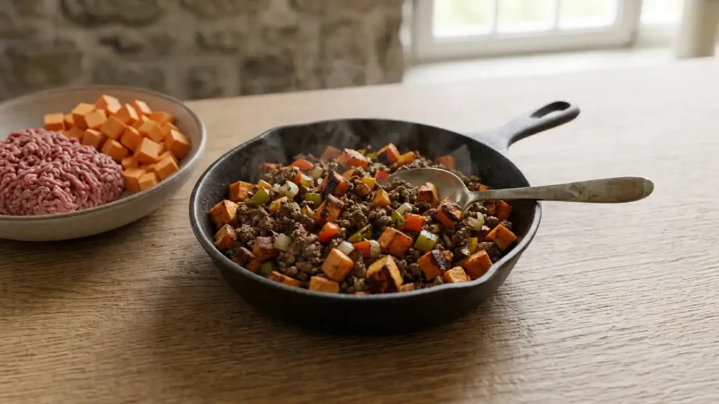 ground beef and sweet potato