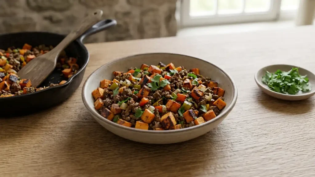 ground beef and sweet potato