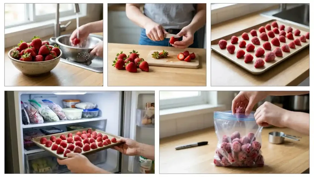 how to freeze strawberries