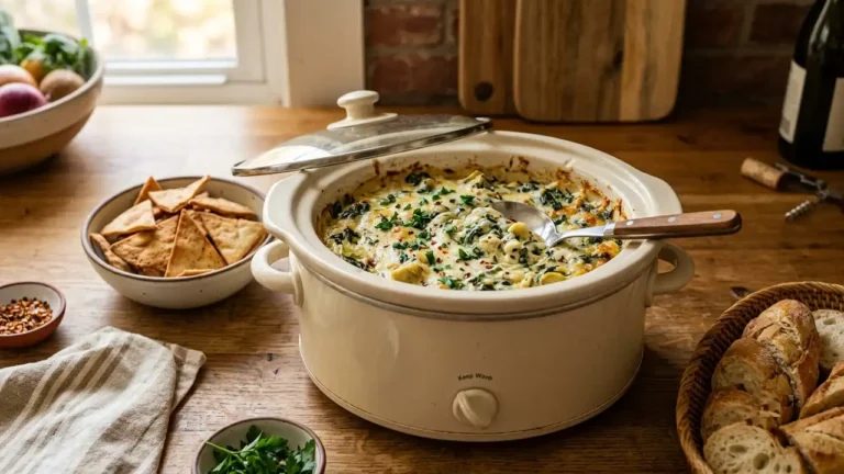 spinach and artichoke dip in slow cooker